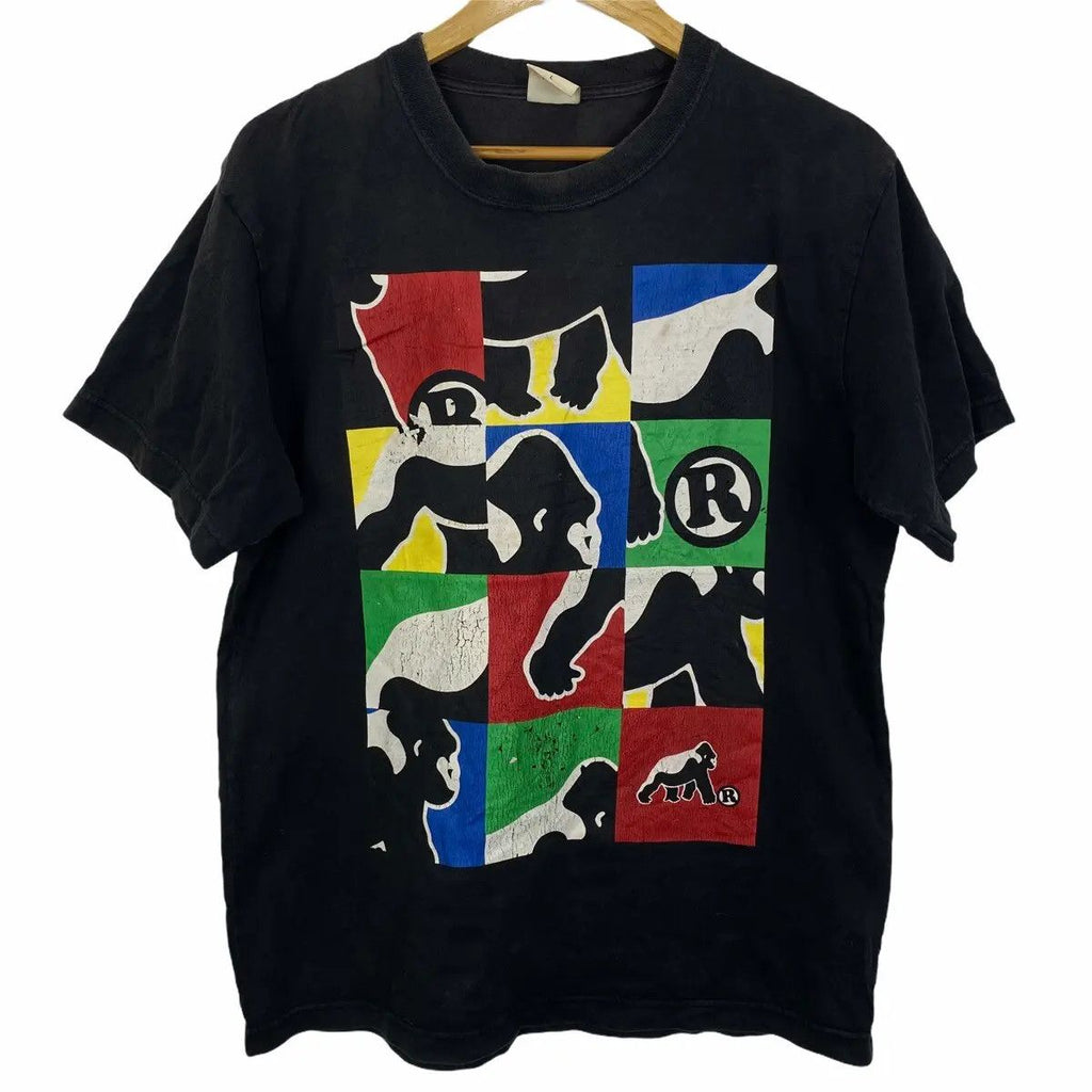 Vintage XLARGE SKATEBOARD Graffiti Ape Distress Thrashed Tee Shirt Top