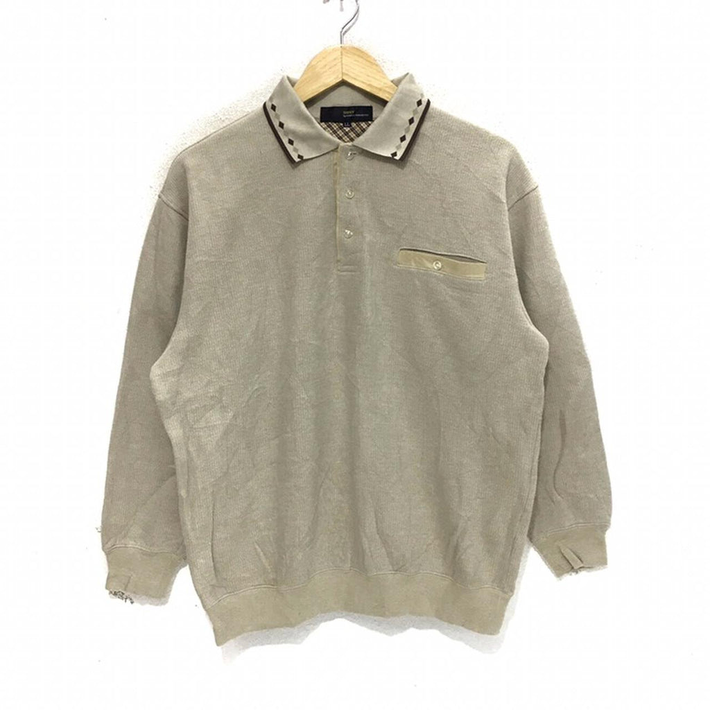 KANSAI YAMAMOTO SISSY Beige Sweater Button Pocket Collar Tee Shirt Sweatshirts Jacket Japan Eyes