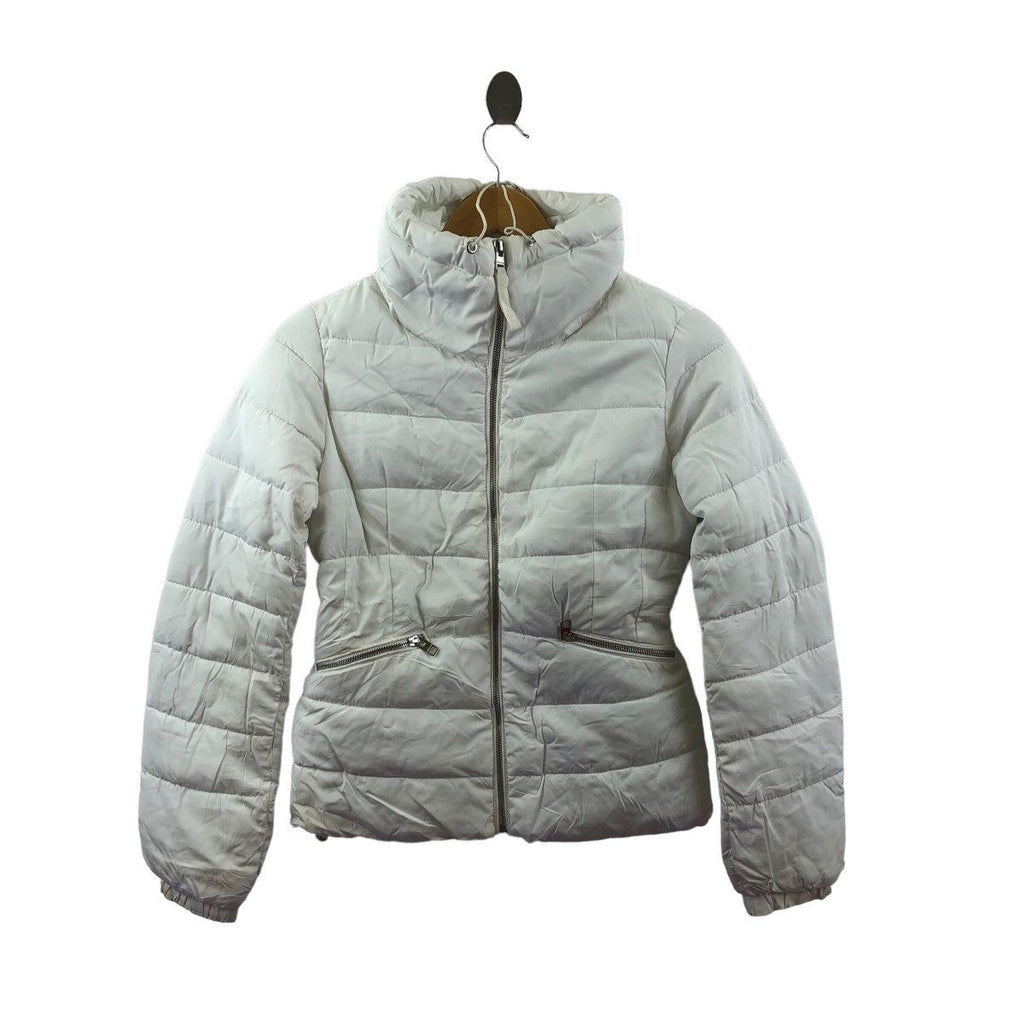 BERSHKA BSK Puffer Winter White Jacket Ski Outdoor Windbreaker