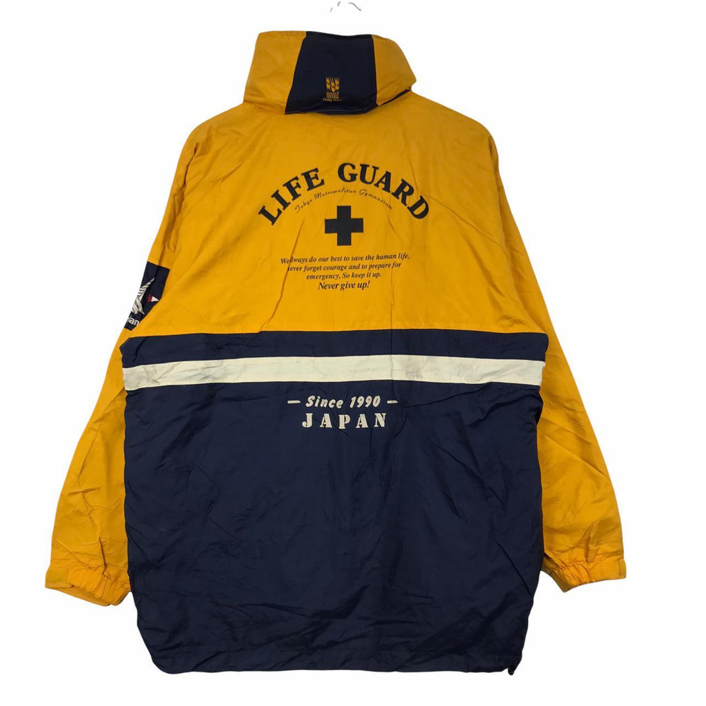 Vtg HELLY HANSEN Yellow Sailing Gear Windbreaker Jacket Sweater Cruising The Ocean