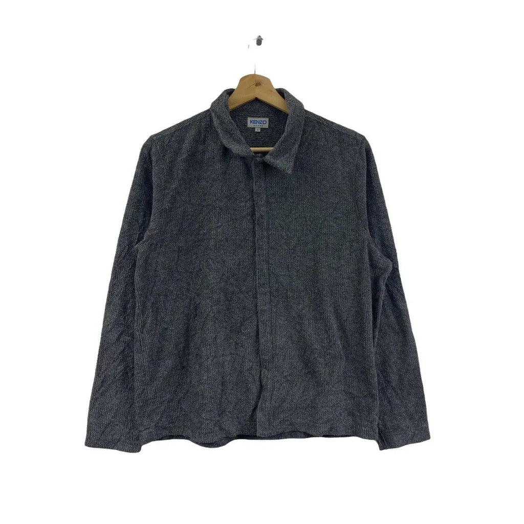 Vintage KENZO PARIS HOMME Minimalist Design Grey Jacket Sweater Cardigan