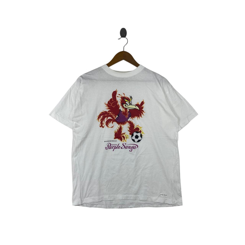 Vintage 1995 KYOTO PURPLE SANGA Pursa Kun Mascot Tee Shirt Top Soccer Footbal J League