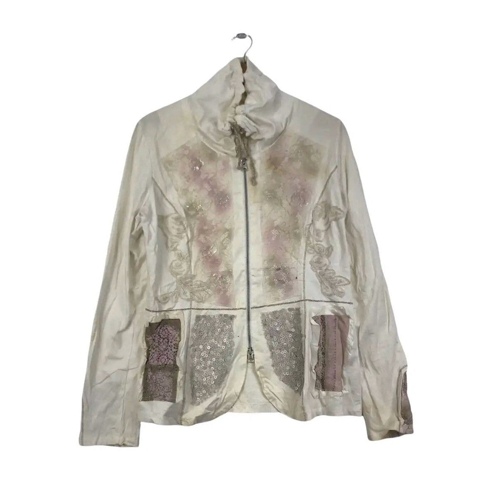 Vintage MR. GUILY COLLECTION Made In Italy Floral Jacket Artisan Sequinned Windbreaker