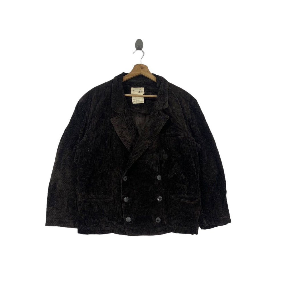 Vintage YOHJI YAMAMOTO Y’s Double Breasted Suede Pea Coat Jacket Blazer Suit