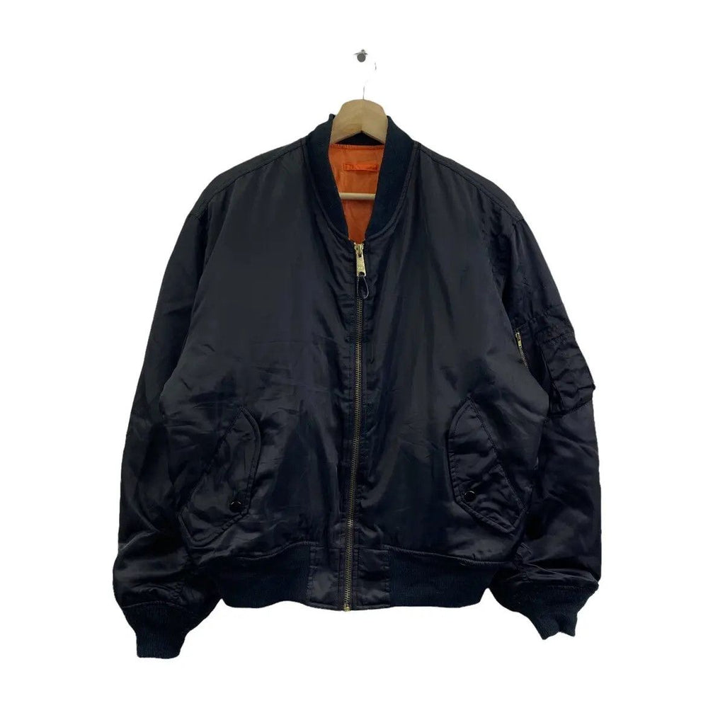 Vintage UNIQUE WORLD FAMOUS MA-1 FLIGHT Bomber Jacket Army Military Windbreaker