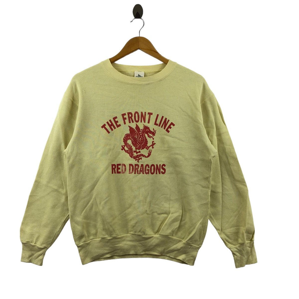 Vintage RED DRAGONS The Front Line Superhero Sweatshirt Sweater Pullover Jumper