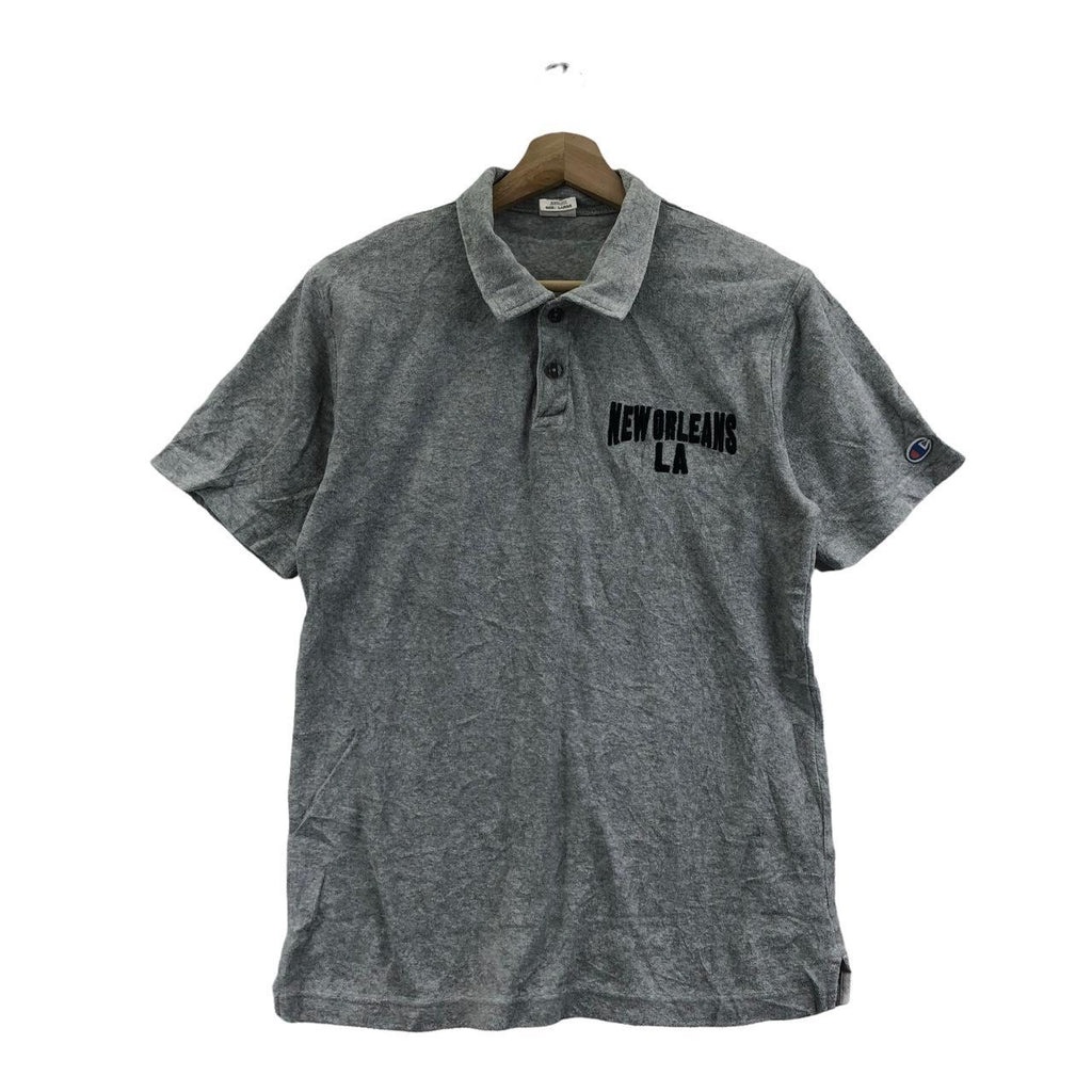 Vtg 90s CHAMPION NEW ORLEANS Basketball Polo Tee Shirt