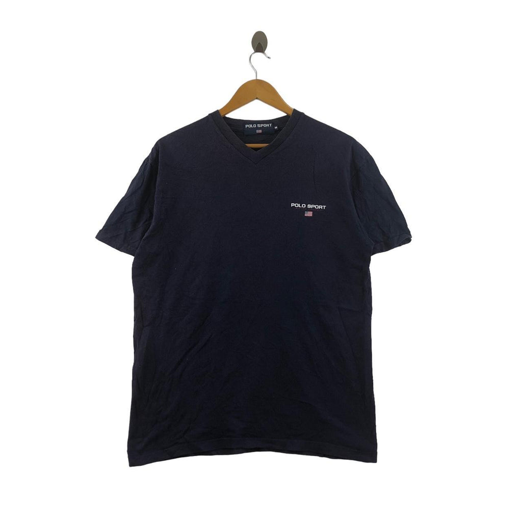 Vintage POLO SPORT RALPH LAUREN USA Flag Tee Shirt V Neck