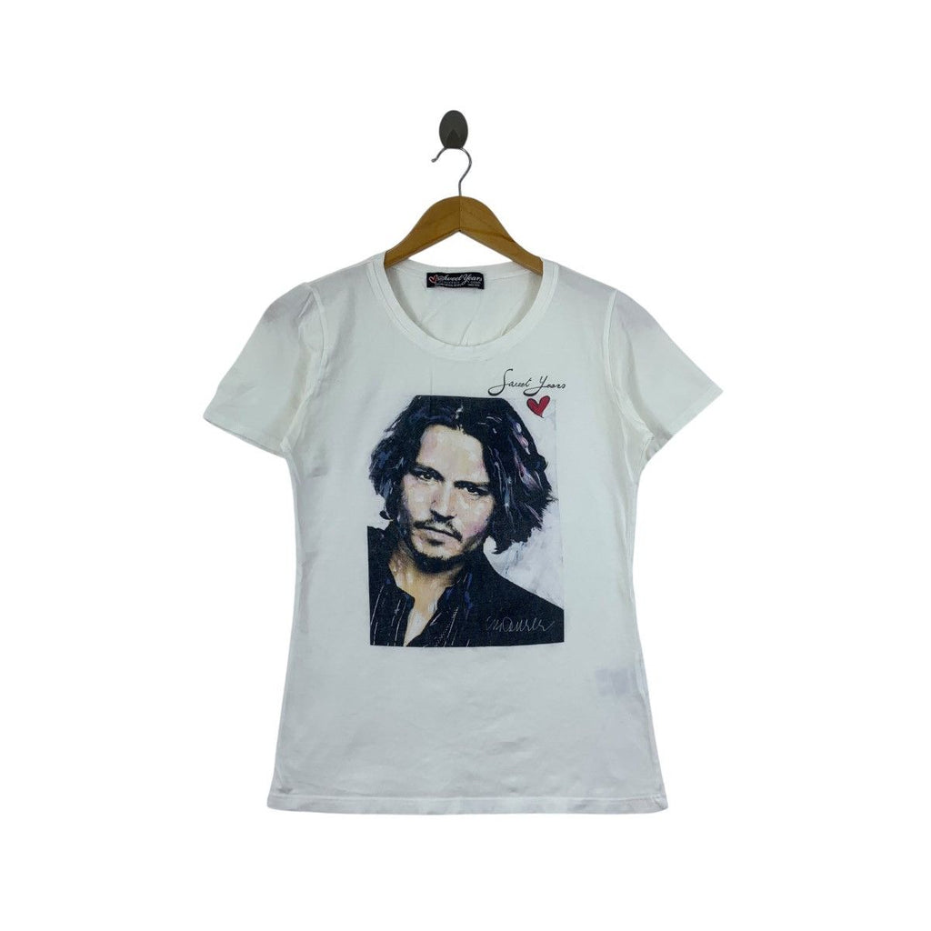 SWEET YEARS ITALY Johnny Depp Face Painting Tee Shirt Top Illustration Artist
