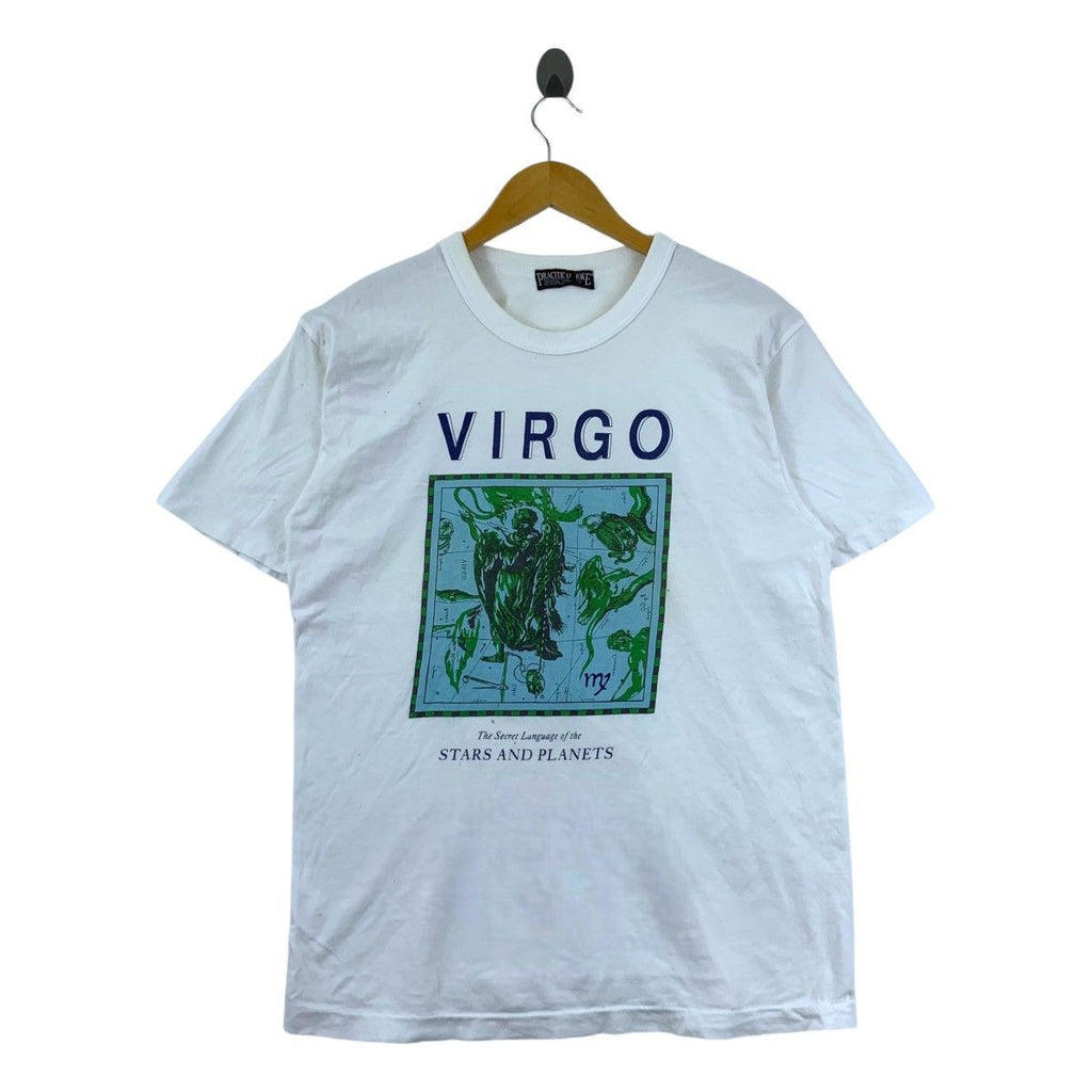 Vintage VIRGO STARS PLANETS Baroque Artwork Tee Shirt Top Secret Language