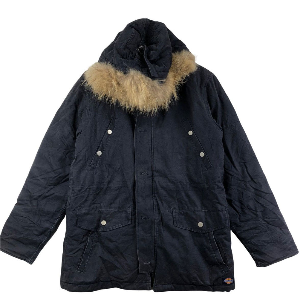 DICKIES WILLIAMSON USA Faux Fur Chore Tactical Jacket Parka Hoodie Denim Windbreaker