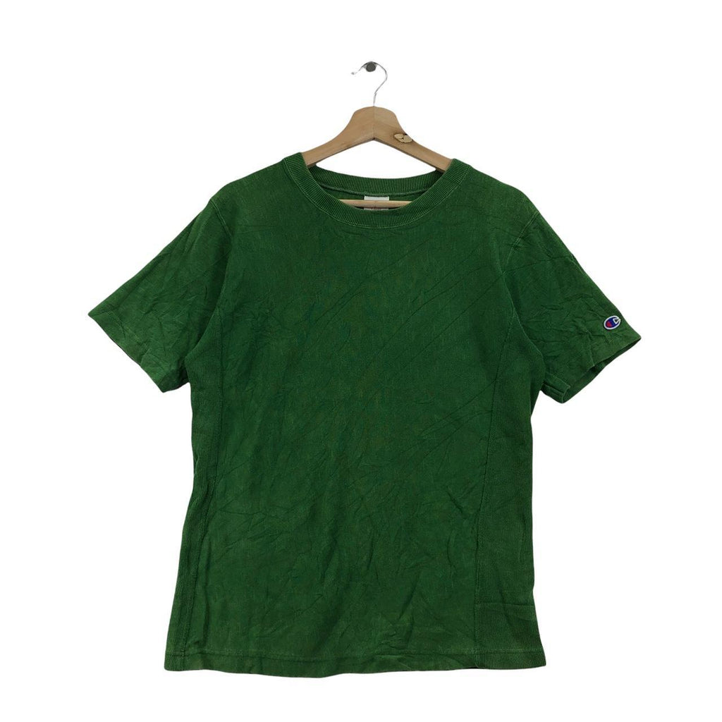 Vtg CHAMPION REVERSE WEAVE Solid Gree Tee Shirt Hard Cotton Heavyweight Jersey