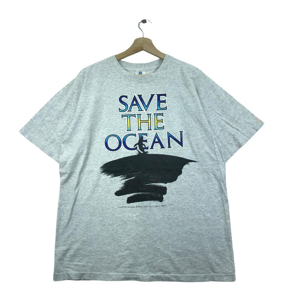 Vtg 80’ SAVE THE OCEAN Earth Surf Whale Belton Tee Shirt Surfing Hawaii Single Stitches