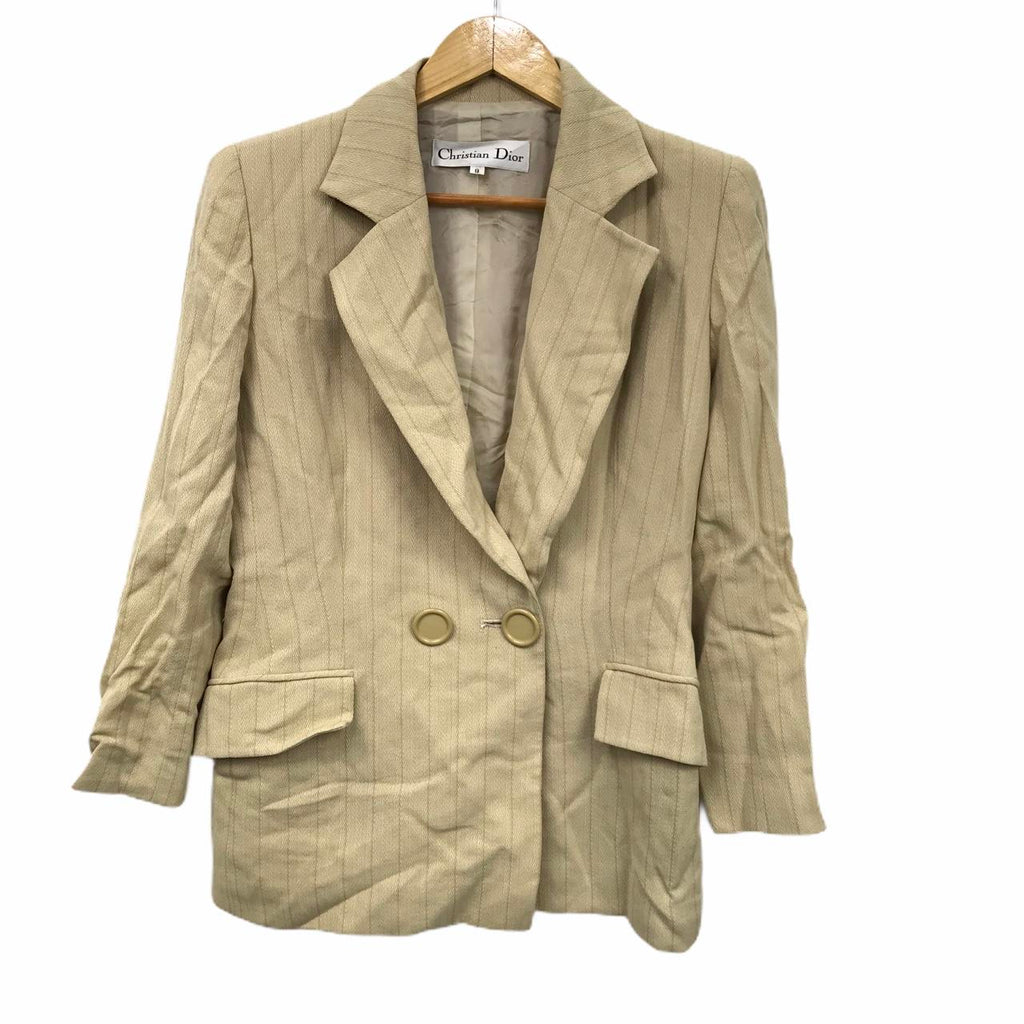 Vintage CHRISTIAN DIOR Buttons Blazer Jacket Sport Coat Made In Japan Striped Pocket