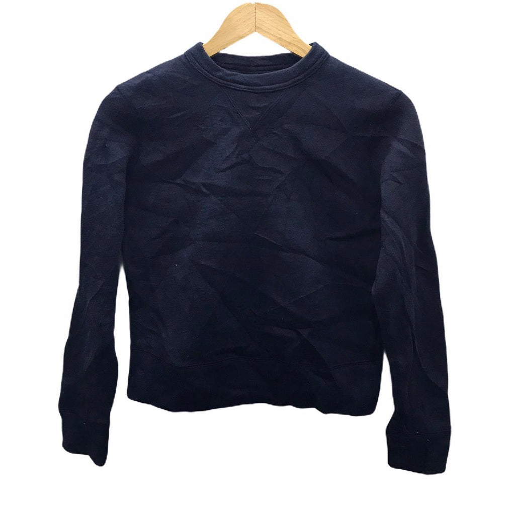 Vtg GREED INTERNATIONAL Spell Out Big Logo Women Sweatshirt Jumper Dark Blue Colour