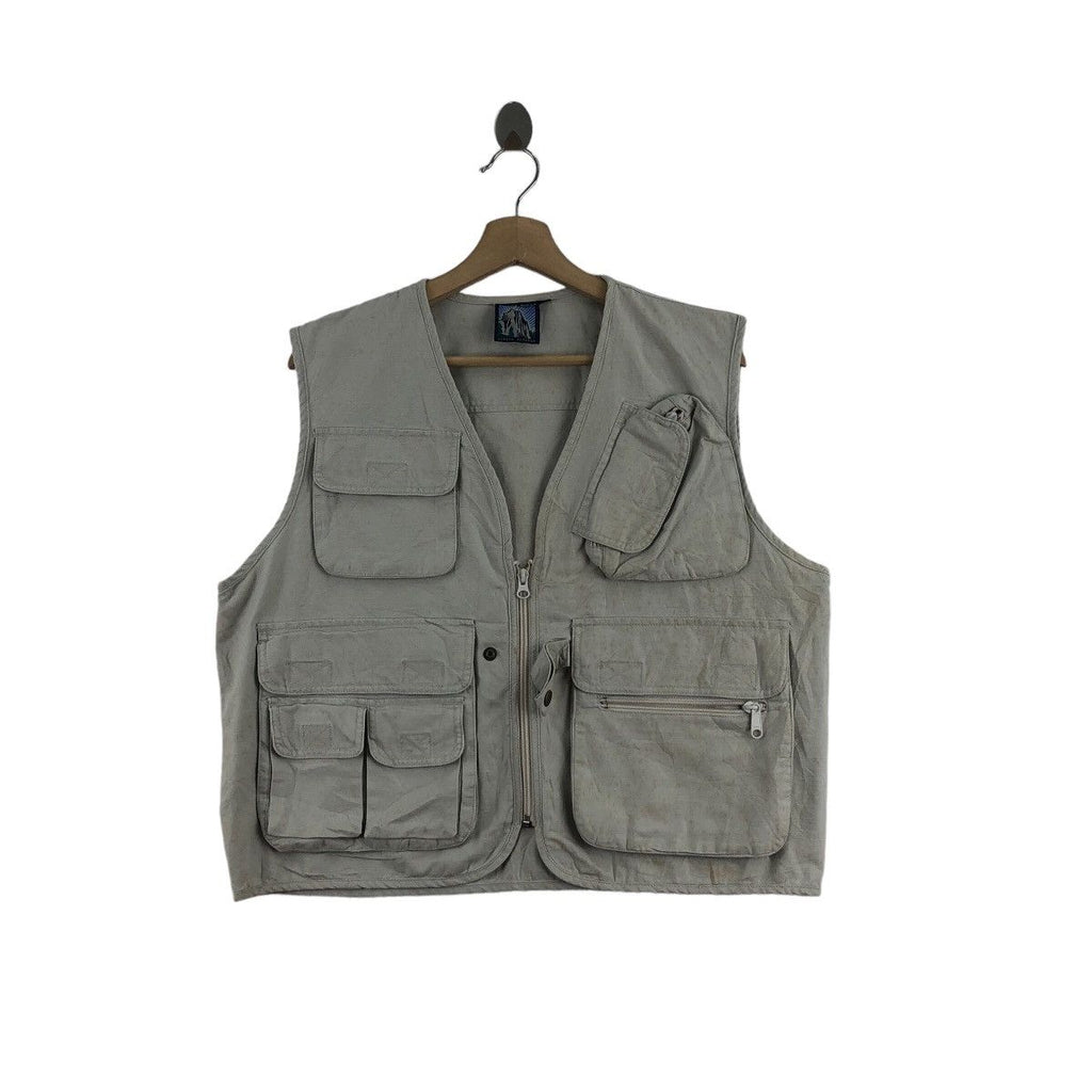 Vintage TIMBER RIDGE Rugged Outdoor Fishing Technical Vest Jacket Windbreaker