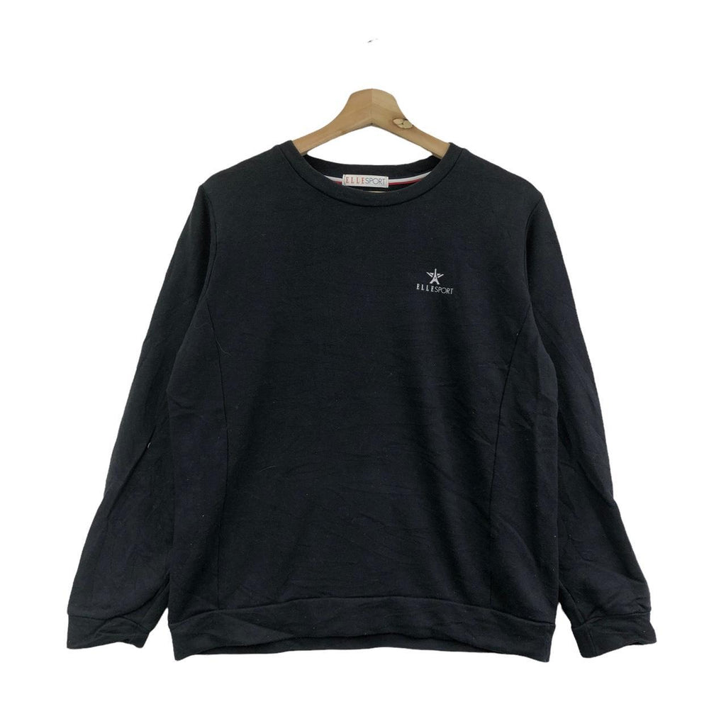 Vtg 90’ ELLE PARIS SPORT Magazine Side Logo Sweatshirt Sweater Pullover Jumper