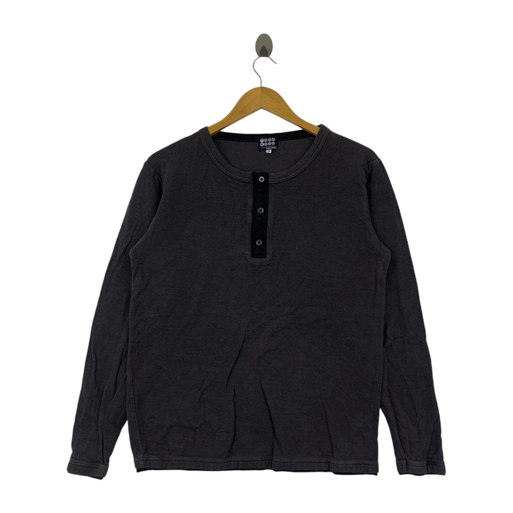 Vintage TAKEO KIKUCHI JAPAN Minimalist Henley Tee Shirt Top Natural Dye