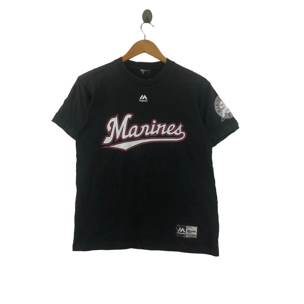 Vintage CHIBA LOTTE MARINES Japan Baseball Kakunaka Tee Shirt Champion Majestic