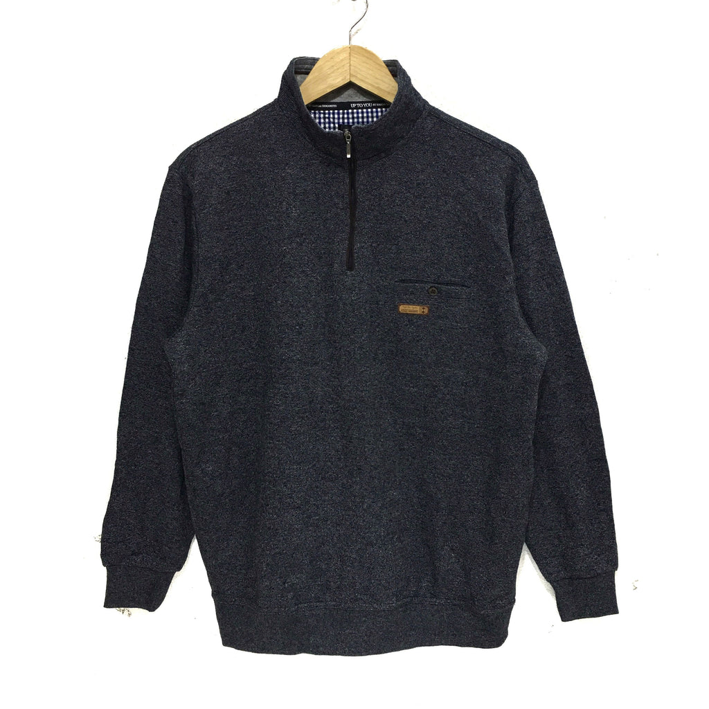 Vintage Kansai Yamamoto UP TO YOU Collection Half Zipper Sweater Sweatshirt Japanese Designer Pullover Jumper