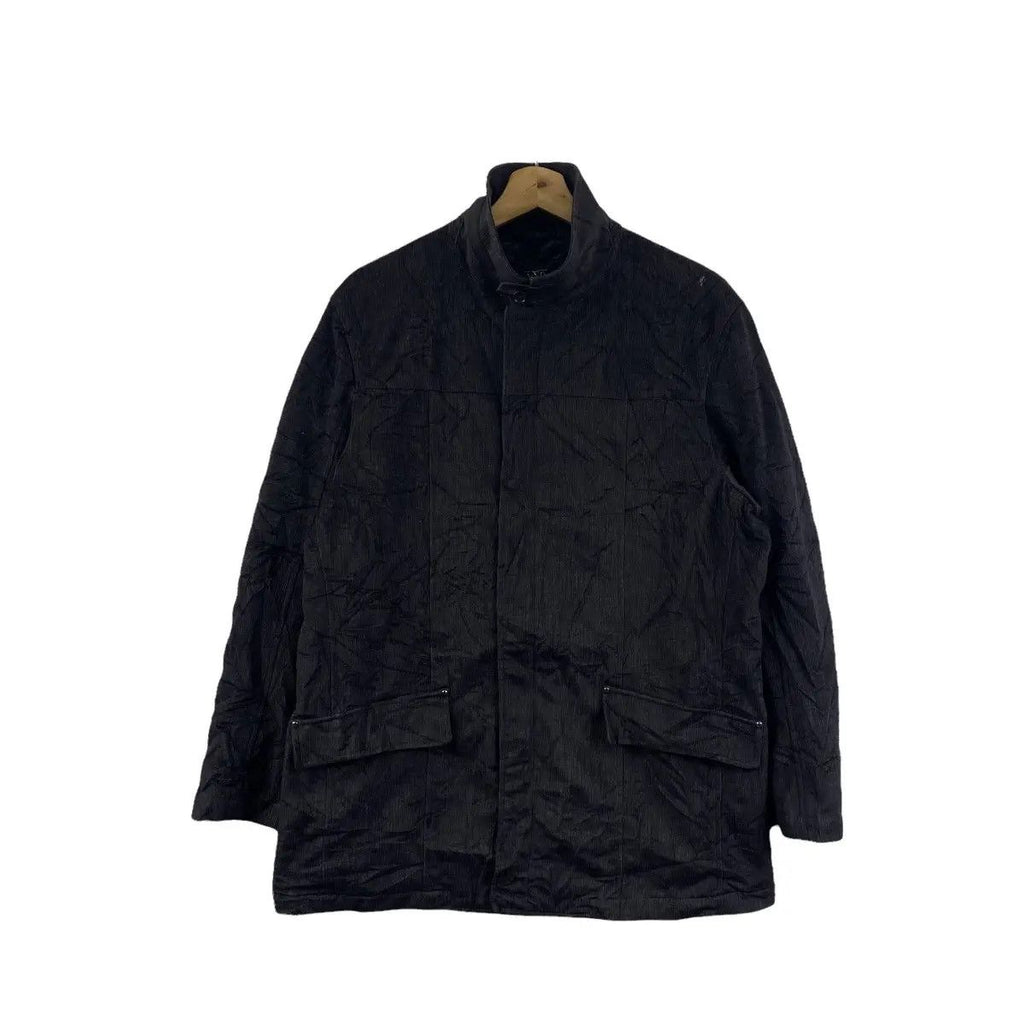 Vintage PLAYBOY VIP COLLECTION Trench Coat Parka Black Jacket Windbreaker Raincoat Minimalist Design