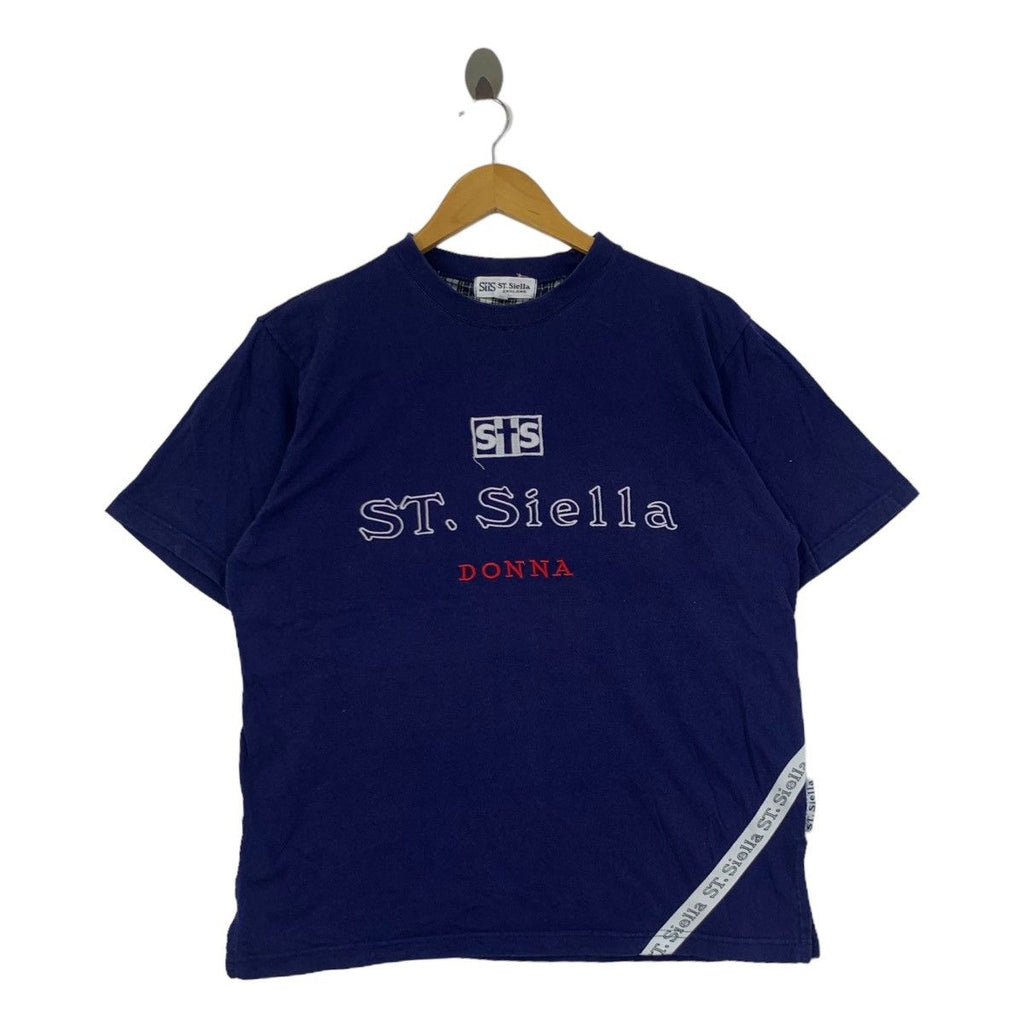 Vintage ST. SIELLA ENGLAND Donna Embroidered Tee Shirt Top STS