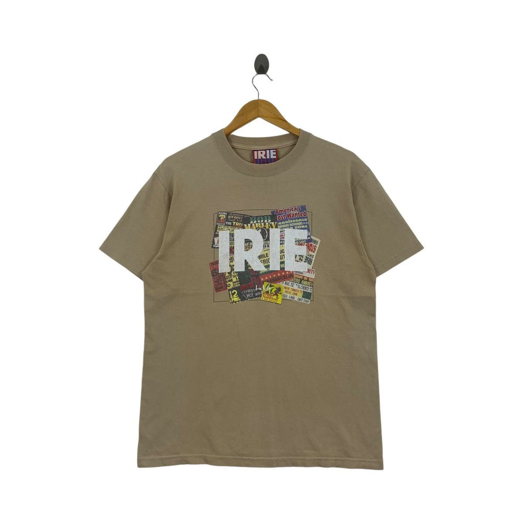 Vintage IRIE BOB MARLEY Reggae Music Artwork Tee Shirt Top Rebel Champagne Movement