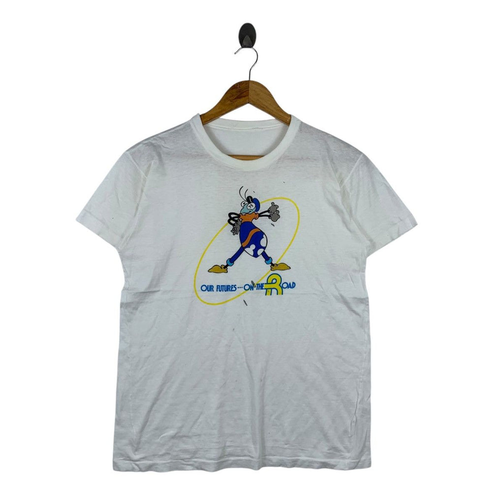 Vintage FM NACKS 1993 Our Future On The Road Anime Tee Shirt Top Kodansha Kotchida Youhei