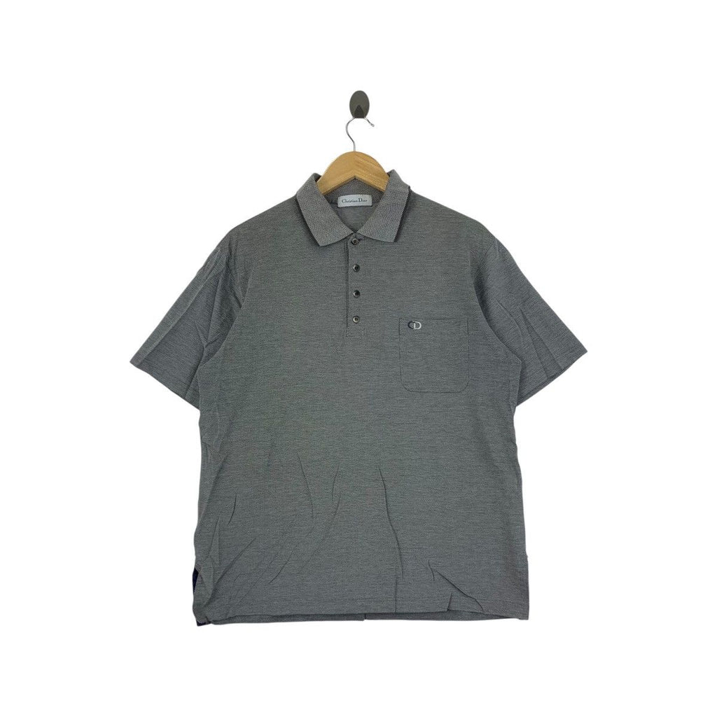 Vintage 90’ CHRISTIAN DIOR PARIS CD Pocket Polo Tee Shirt Top Embroidered Logo