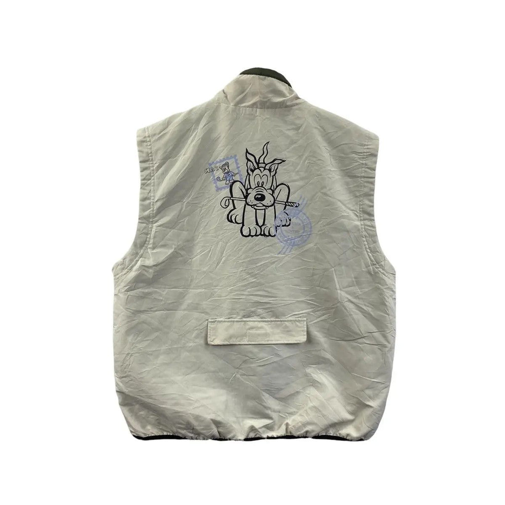 Vintage DOLCE MARGARITA ITALY Golf Dog Cartoon Vest Jacket Windbreaker Outdoor Camping