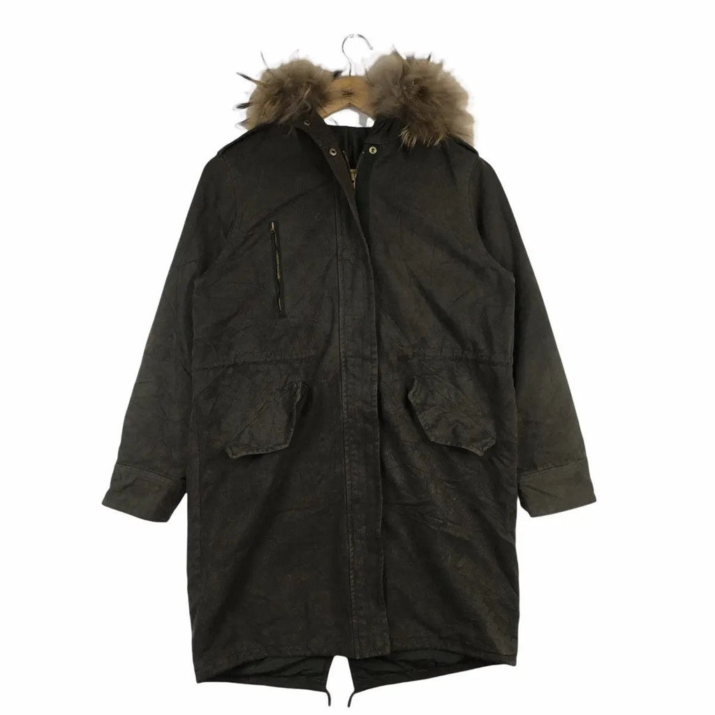 MILA OWEN PARIS Faux Fur Minimalist Design Parka Trench Coat Windbreaker Jacket