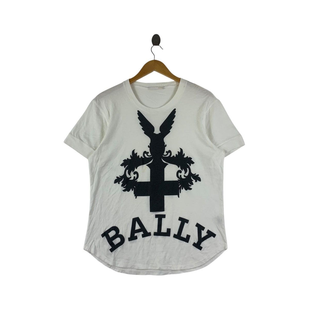 BALLY INTERNATIONAL CROSS Logo Made In Italy Tee Shirt Top Crest