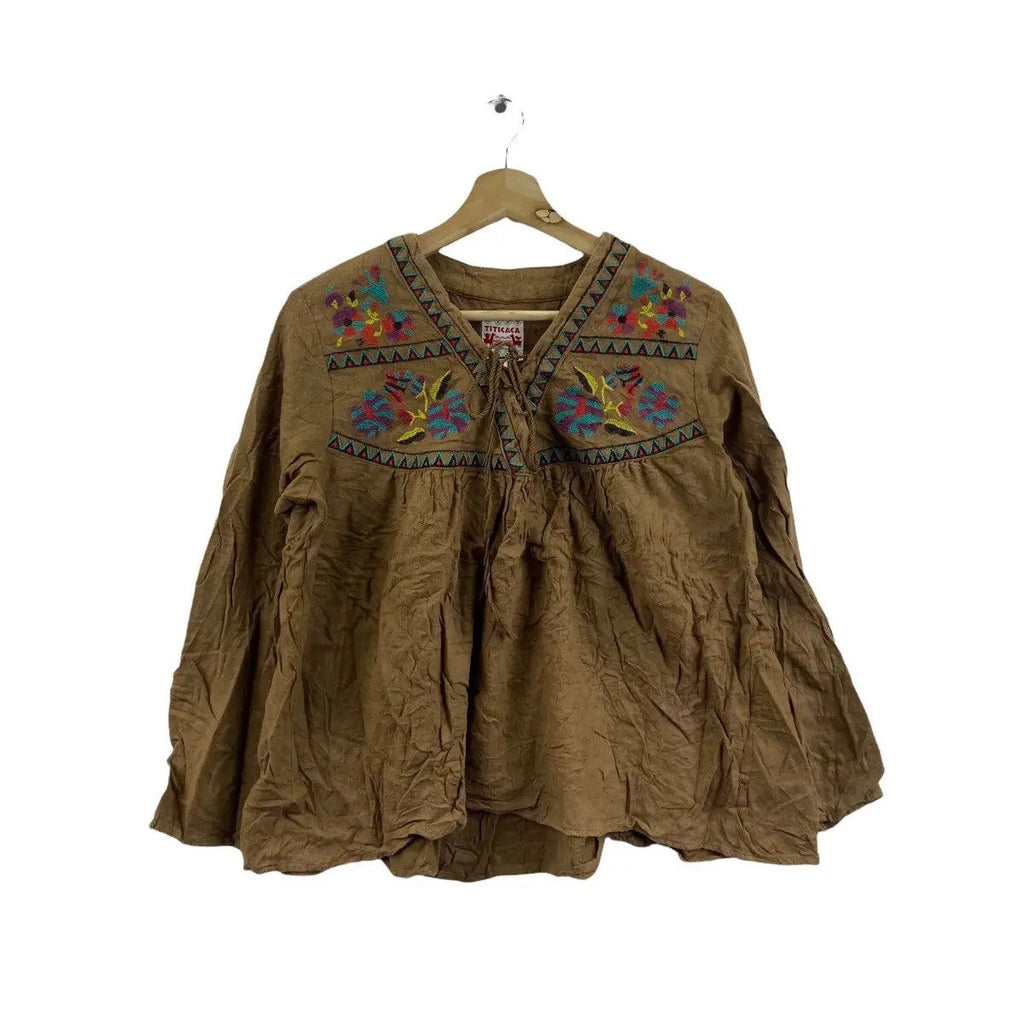 Vintage TITICACA NAVAJO AZTEC Aboriginal Blouse Sweater Pullover Sweatshirt Jumper
