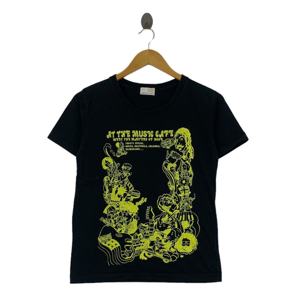 AT THE MUSIC CAFE Master Of Rock Illustration Tee Shirt Top Anime Cartoon