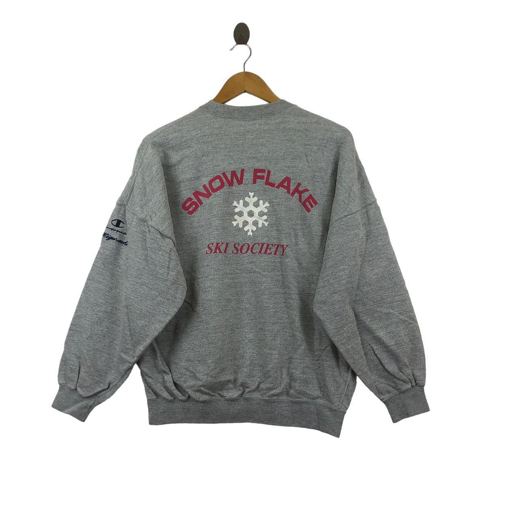 Vintage CHAMPION PRODUCTS Snow Flake Ski Society Sweatshirt Sweater Pullover Jumper