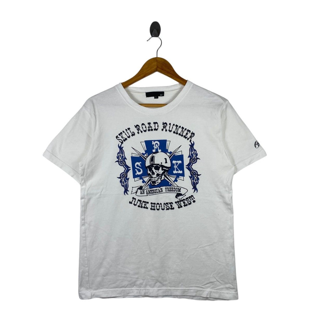 SKULL ROAD RUNNER American Freedom Tattoo Bones Tee Shirt Top Junk House West