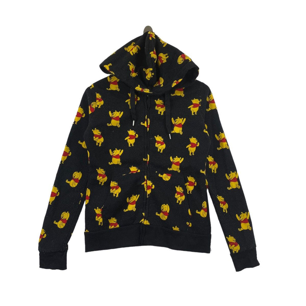 DISNEY WINNIE THE POOH Over Print AOP Cartoon Zipper Hoodie Sweatshirt Sweater Jumper