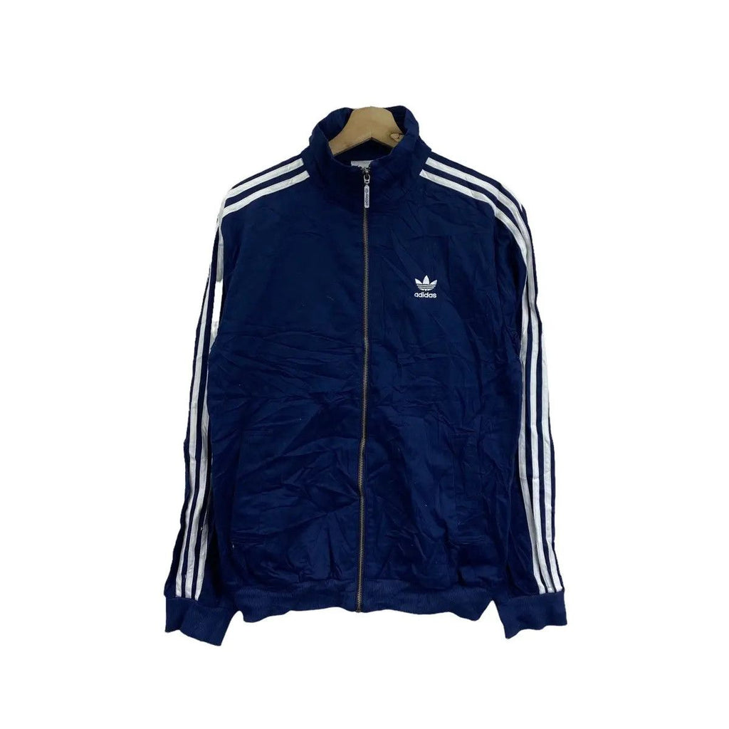 ADIDAS ORIGINALS 3 STRIPES Side Logo Blue Warm Jacket Windbreaker Sweater