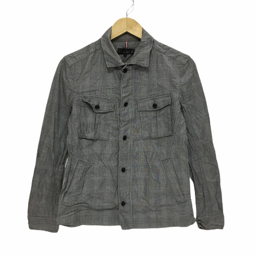 Vintage MONSIEUR NICOLE PARIS Plaids Checks Tartan Jacket Button Cardigan Denim Jeans