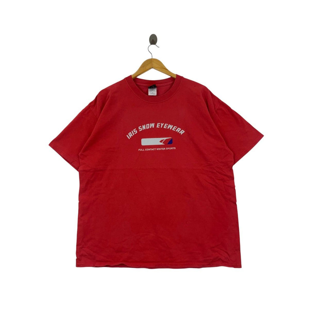 Vintage IRIS SNOW EYEWEAR Full Contact Winter Sport Tee Shirt Top Ski Outdoor
