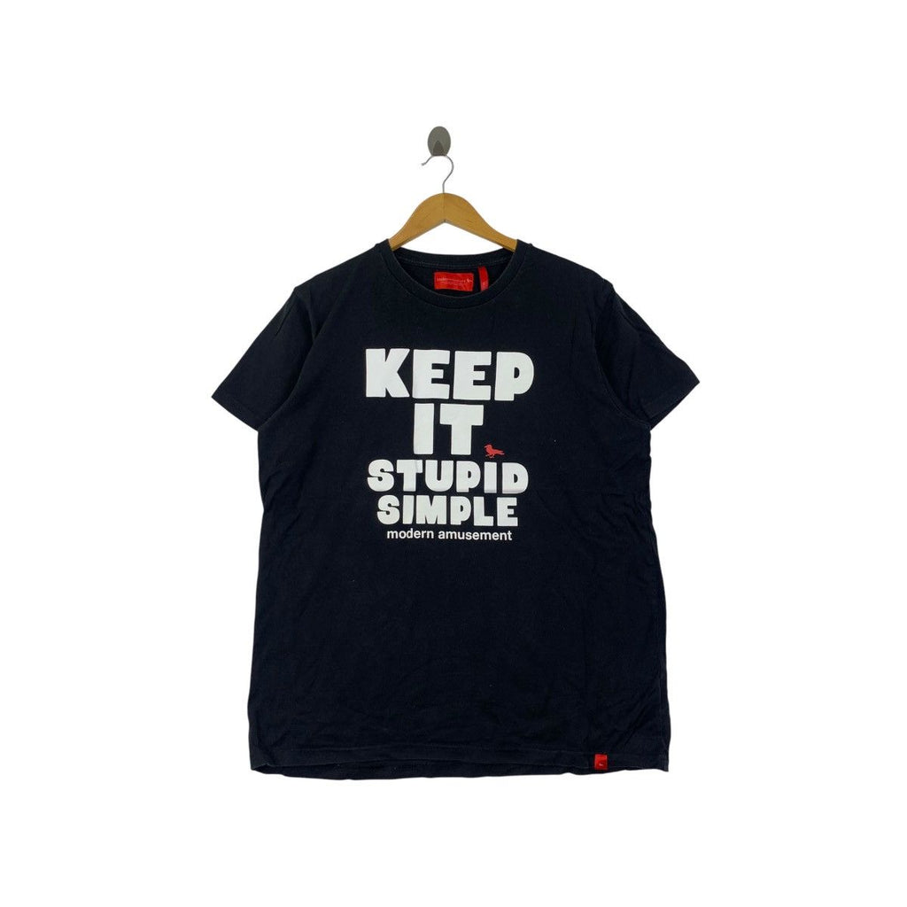 MODERN AMUSEMENT Keep It Stupid Simple Quote Tee Shirt Top Streetwear