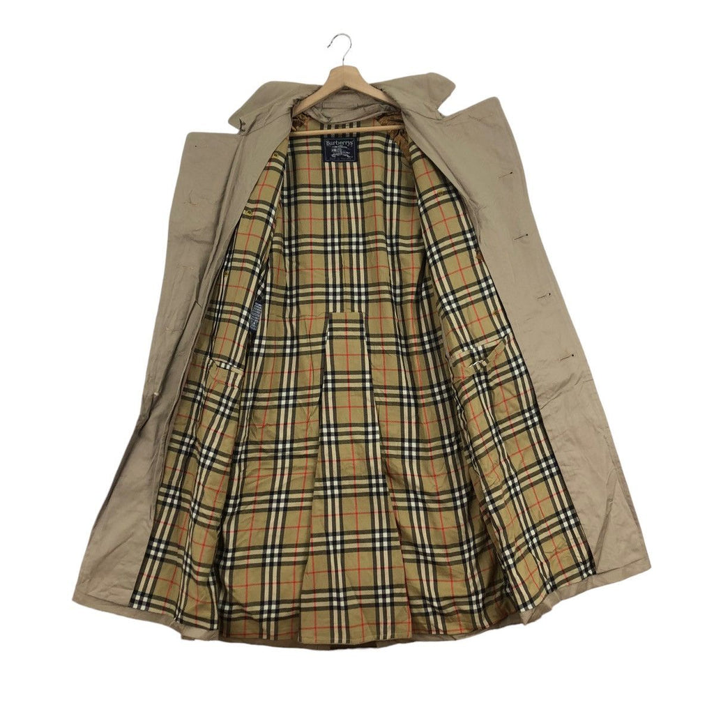 Vintage BURBERRY Double Breasted Nova Checks Pea Coat Trench Parka Made In England