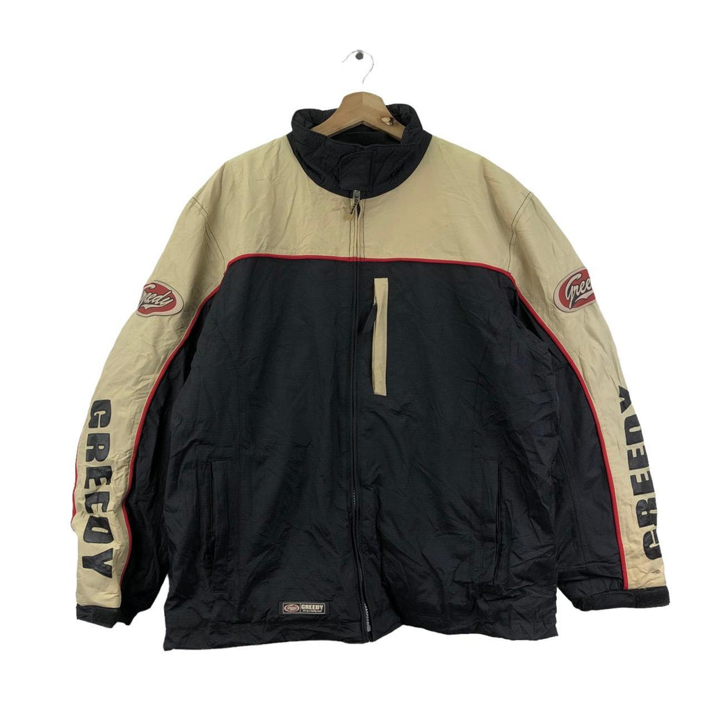 Vtg GREEDY GENIUS MOTORCYCLE Racing Driver Jacket Grand Prix Motorsport