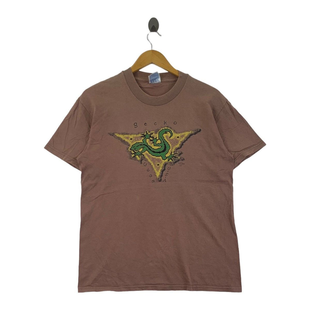 Vintage 90’ GECKO GUAM USAM Hawaii Surf Tee Shirt Top Beach Summer Vacation