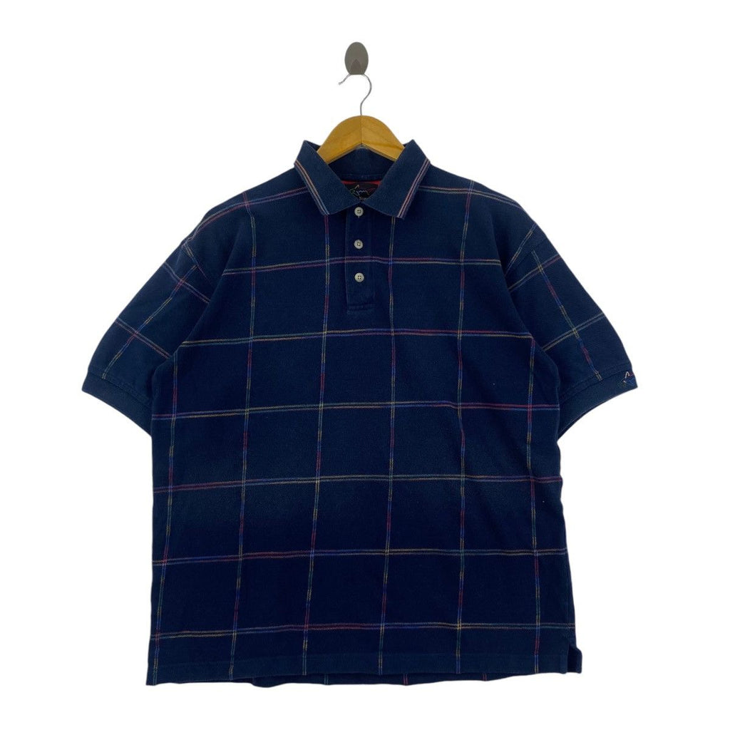 GREG NORMAN COLLECTION Plaid Check Polo Tee Shirt Top Vintage