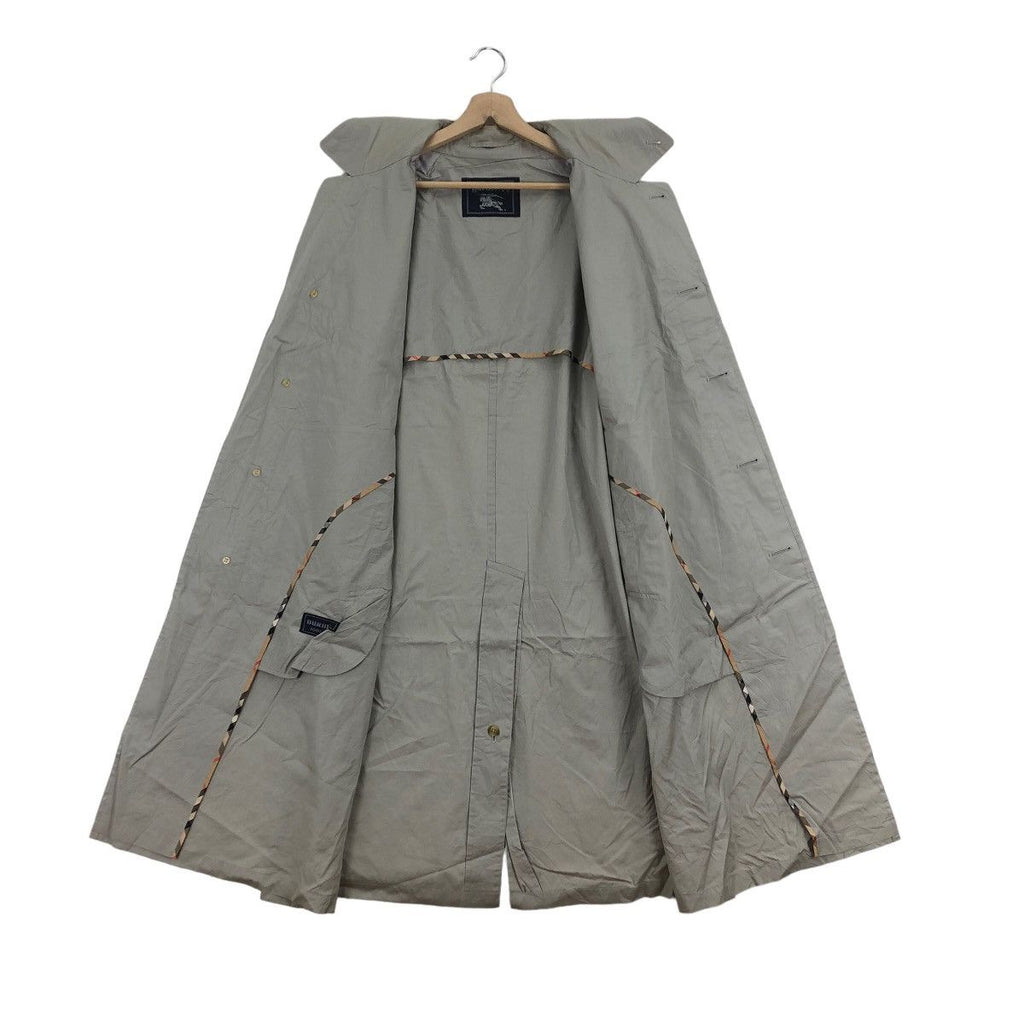 Vintage BURBERRY LONDON Nova Checks Line Gray Trench Coat Parka Prorsum Made In Japan