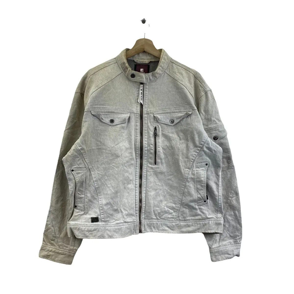 Vtg 90’ I’Z FRONTIER TWILL Japan Designer Denim Jeans Jacket Motorcycle