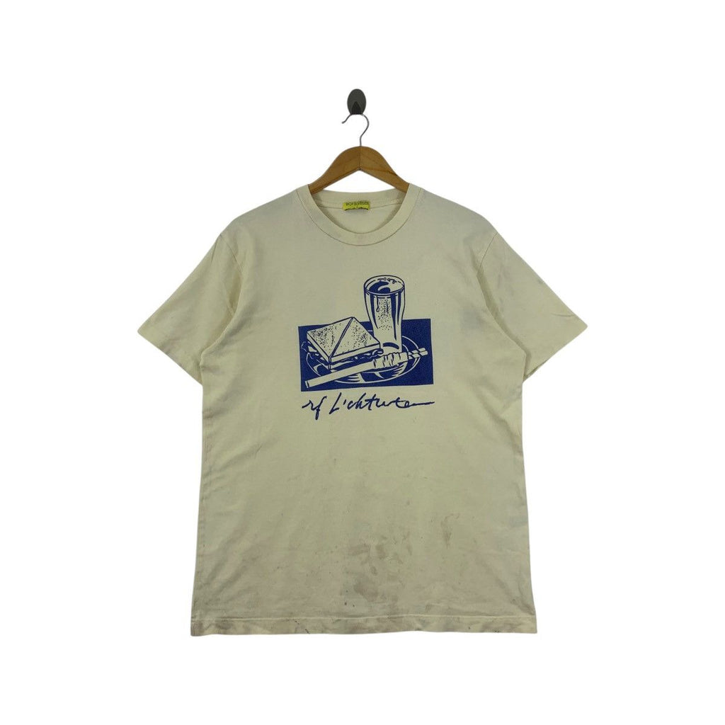 Vintage ROY LICHTENSTEIN Sandwich And Soda Trash Tee Shirt Top Visual Pop Art