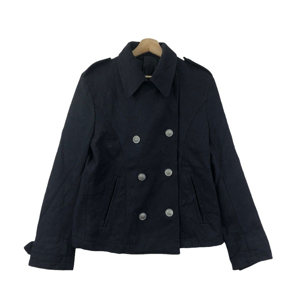 PPFM JAPAN DESIGNER Peacoat Double Breasted Jacket Windbreaker Sport Coat Minimalist Design