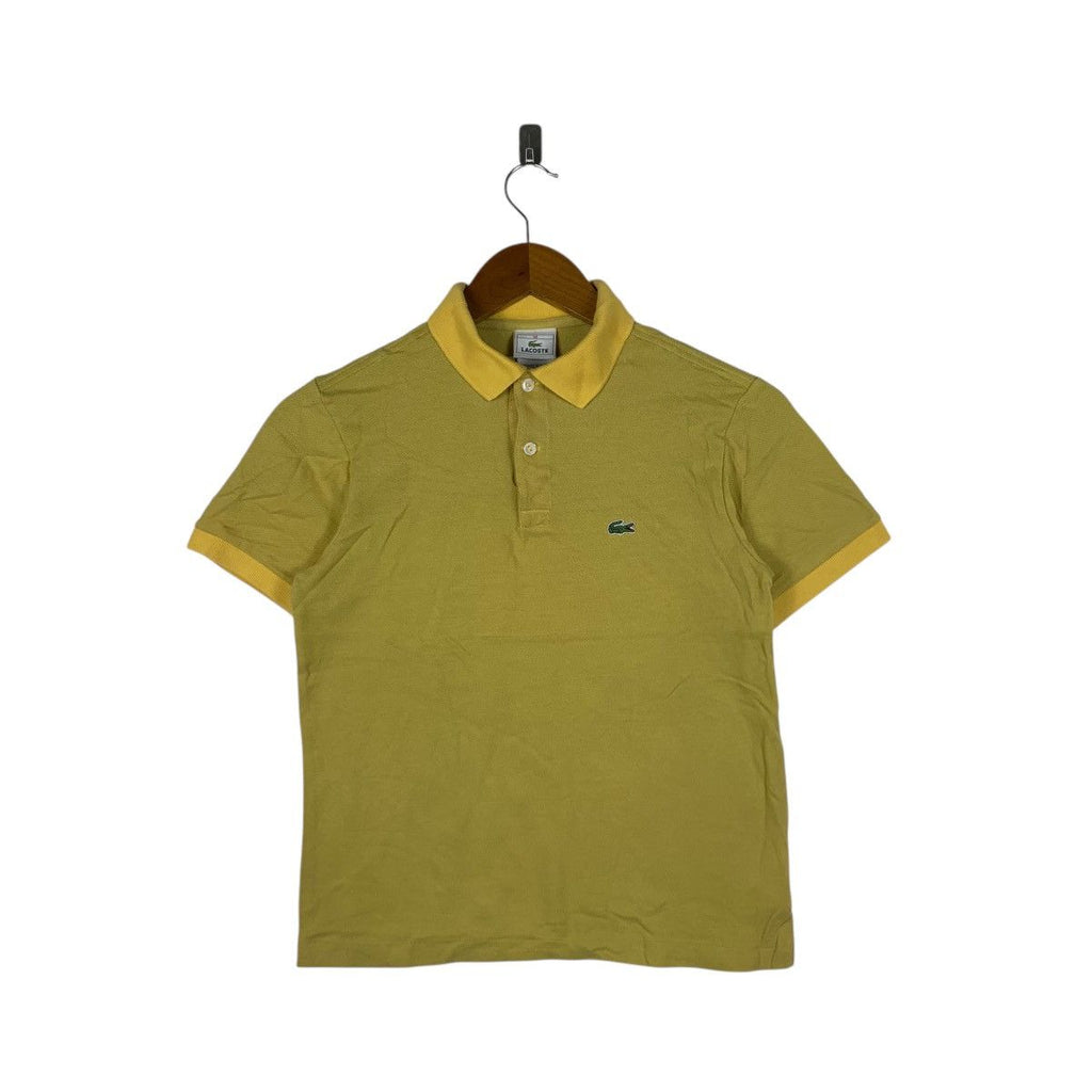 Vintage LACOSTE FRANCE Embossed Logo Polo Tee Shirt Top Golf Yellow